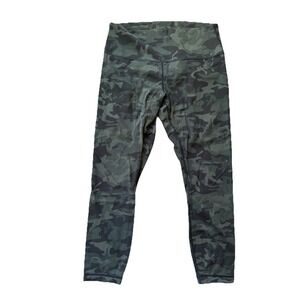 Lululemon Align Leggings Size 12 Green Camo High Rise Yoga Pants Athletic Women